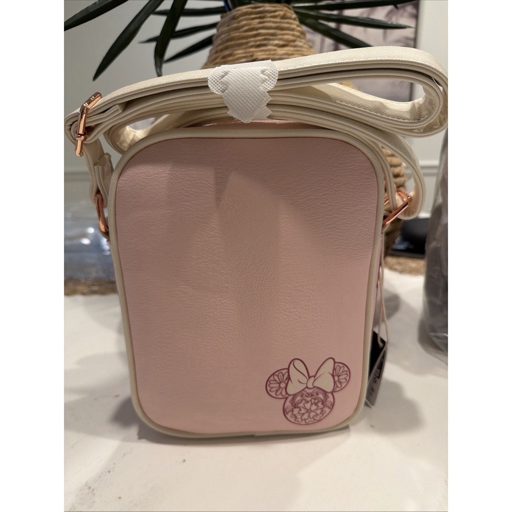 NEW Loungefly Disney Minnie Mouse Embossed Floral Ears Pink Crossbody Bag Purse - Picture 5 of 9